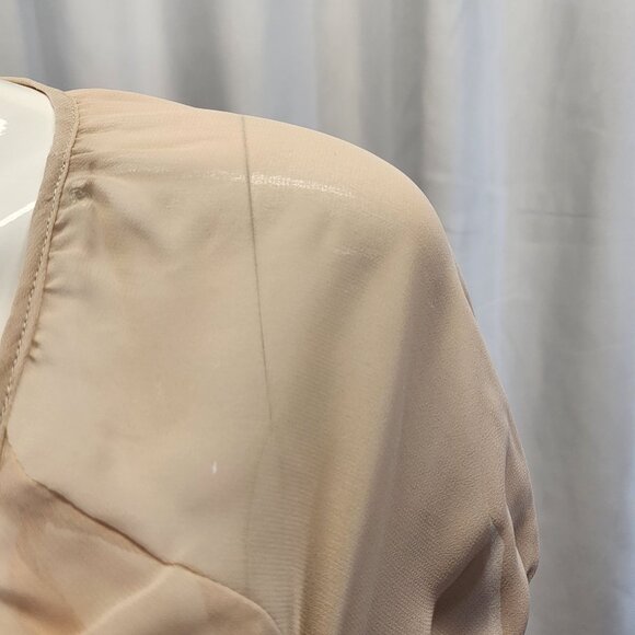 Kensie NWT Sheer Button-Down Dress With Drawstring Waist & Ruffle Hem Size 6 - Picture 8 of 16